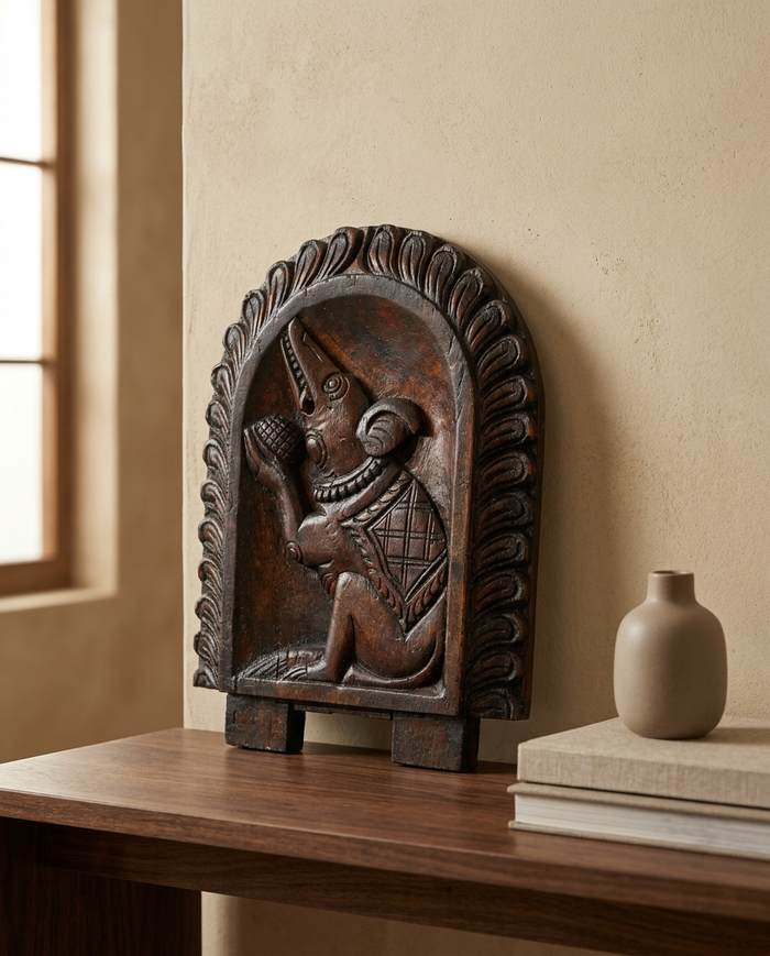 Arched Wooden Mythological Wall Panel