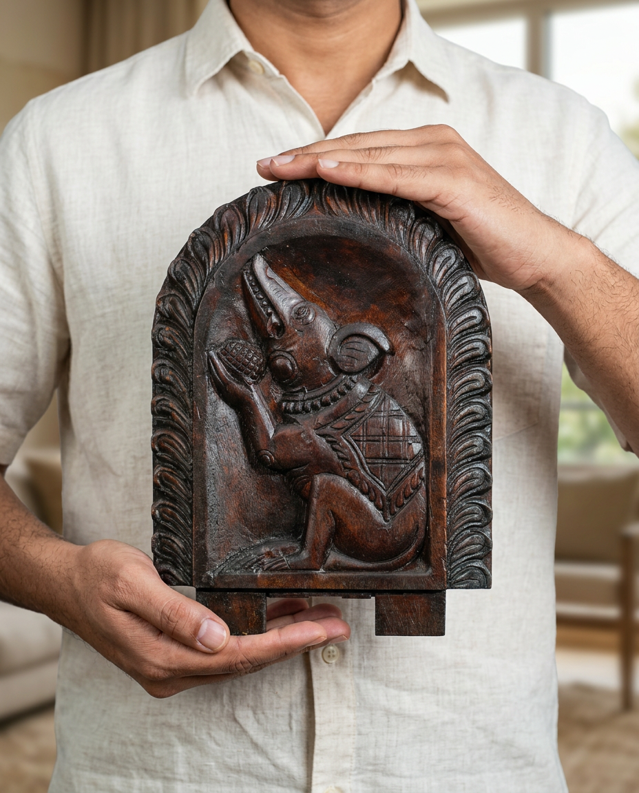 Arched Wooden Mythological Wall Panel