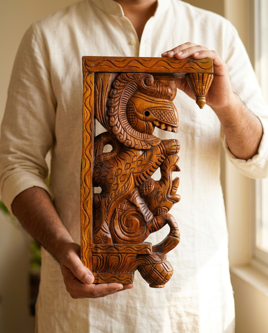 Hand-Carved Yaali Wooden Brackets