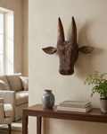 Hand-Carved Ox Head Wall Décor